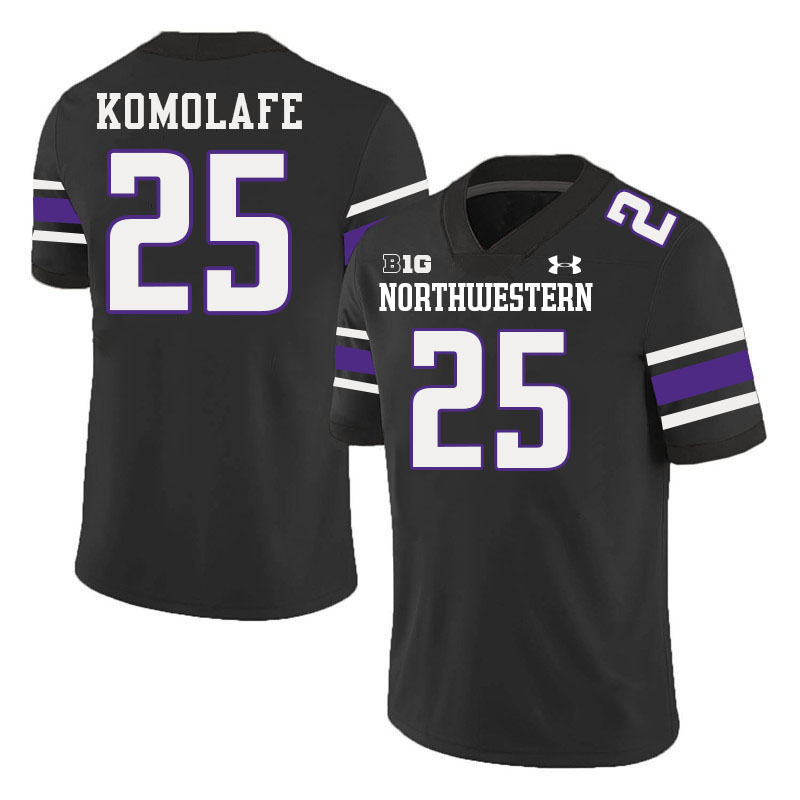 Northwestern Wildcats #25 Caleb Komolafe College Football Jerseys Stitched-Black